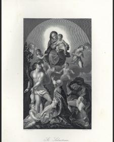 19世纪雕刻凹版铜版画圣人