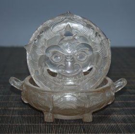 旧藏琉璃镂空香炉，长11cm，宽9cm，高6cm，重284g