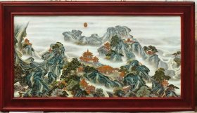 清乾隆珐琅彩蓬莱仙境图瓷板