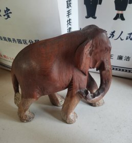 木头大象【木质细腻发红沉甸甸压手】