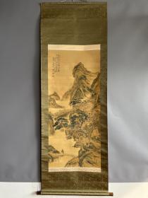 回流绢本青绿山水中堂