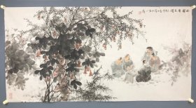 王明明 精品人物 尺寸136*68厘米 【送出版画集】，纯手绘作品