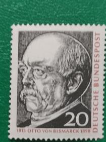 德国邮票 西德 1965年 陴斯麦 首相 1全新