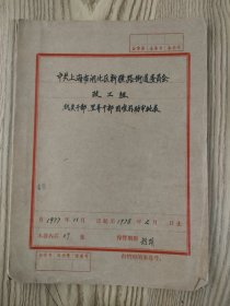 上海闸北区（现合并为静安区）新疆路街道政工组困难补助审批表  1977-1978年