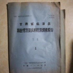 “三北”地区农业区划材料之八甘肃省临泽县林业经济及农村能源调查报告（初稿）4