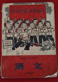 吉林省小学语文课本（五年级用）里面有字迹划线没有封底 书籍破损，书角有卷的情况，介意的不要拍