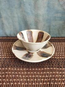 定窑窑变茶碗带托盘 完整268元