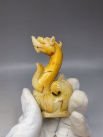 清代玉龙，手把件。龙造型漂亮。