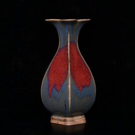 宋代钧窑开片六方花口玉壶春瓶（24.5×15cm）