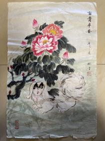 冯林堂写意花鸟画国画水墨花卉画字画作品条幅纯手绘