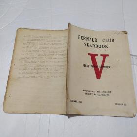 FERNALD CLUB YEARBOOK  FIRST WAR NUMBER NUMBER12，1943年民国 有贴一张照片