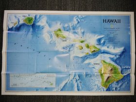 National Geographic国家地理杂志地图系列之1995年9月 Hawaii 夏威夷地图