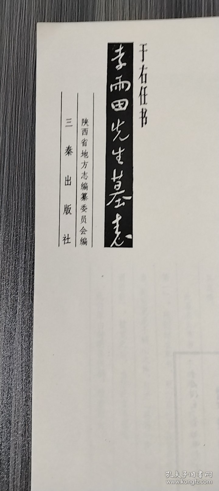 于右任书李雨田先生墓表