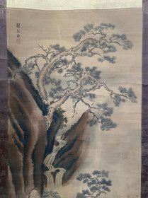 古筆青绿山水人物图，【山本琴谷】 
1811 - 1873（文化八~明治六）63歲。名謙，字 子讓，號痴痴齋。石見國（今島根縣）人。初學多胡逸齋， 又轉師渡邊華山。後成為津和野龜井侯的繪師，兼工山 水、人物