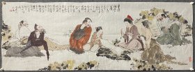 保真出售 孔凡涛2008年创作精品“重阳雅集图”洪厚甜题字