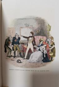 1905年Charles Dickens：Nicholas Nickleby _ 狄更斯《尼古拉斯•尼克尔贝》 2卷全，品佳，绿色布面精装，内有大量彩色插图和版画插图