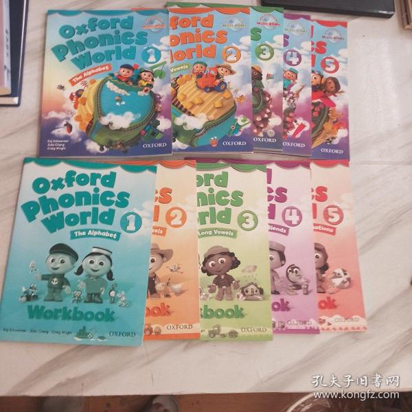 [外文原版]Oxford Phonics World（1、2、3、4、5+练习册1、2、3、4、5）共10本一套合售（第一本内前半本有划线和使用笔迹，其它9本内页洁净，价低出售）