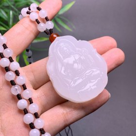送证书八大守护神属鸡不动明王菩萨吊坠本命佛玉石吊坠项链 不动明王菩萨吊坠＋证书＋珠链＋备用项链绳礼品盒 方解石玉