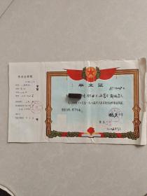 郯城县城关中学1985年毕业证(带存根)
