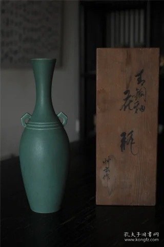 日本草云作青铜釉花瓶原共箱