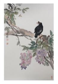 中美协汤凤云 花鸟精品69*46cm已托底 包真迹，包手绘！《喜鹊枝头》有合影视频，终身保真！图二仅为示意图
画家简介：
汤凤云，女，出生于1968年，画家。安徽泾县人，中美协会员，安徽省美协会员，北京三明堂国展创作班导师，师承张道兴、程振国老师。作品多次入选国展并获奖！