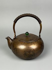 旧藏【京剧脸谱铜壶+铸铁炉】整套，全品完整，实拍如图！