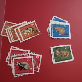 德国西德1968年动物 猫 鼠 猞猁 鼬邮票4全21枚