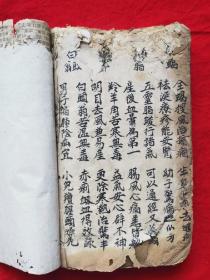近130个筒子页的中医手抄本一厚册。
