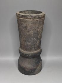 清代木笔筒，香筒。直径7.6cm 高17.6cm。