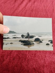 海边美女老照片 八十年代九十年代彩色相片像片