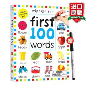 【预订】Wipe Clean: First 100 Words (Enclosed Spiral Binding)  Includes Wipe Clean Pen