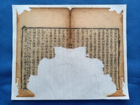 古籍散页【红楼梦】一页 ，编号 12，破损缺纸比较严重，已经手工托纸。这是一张古籍散页，不是一本书，作品尺寸：24*20厘米。
