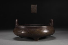 明-清 铜胎兵器纹冲天耳炉