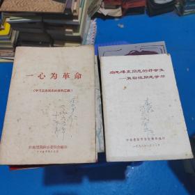 一心为革命（学习王杰同志的资料汇编）+向毛泽东同志的好学生 焦裕禄同志学习 2本合售 品如图 货号21号