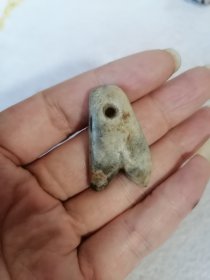 旧藏 红山文化 牙型器佩饰 尺寸3.9x2.1x0.9