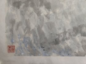 保真书画，安徽名家，宣城市第一任美协主席，李维林六尺整纸山水画《黄山晨晖》97*180cm，纸本托片。