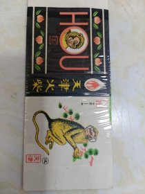 火花——猴子图案火柴标1枚 天津火柴