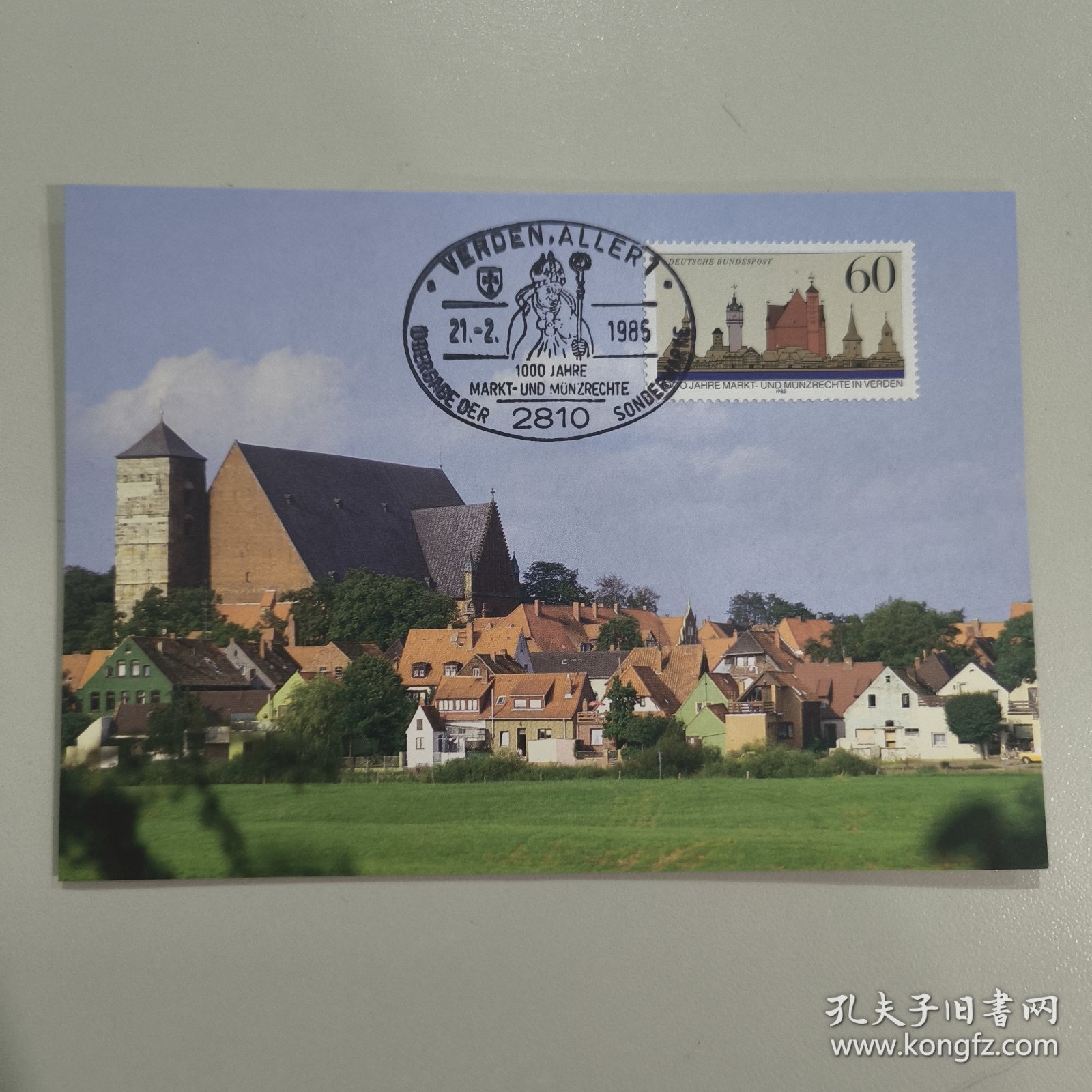 GERcard1联邦德国邮票 1985 开市权货币制造权1000周年 1全 外国极限片