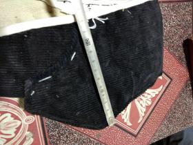 老物件棉鞋面；老式黑色灯芯绒小口棉鞋鞋面帮（没使用过）。