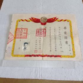 1953年毕业证书(上海市新区笫一高级职工业学校)