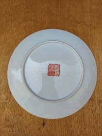 1987年手绘山水瓷盘，有款自查，23