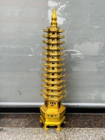 纯铜精工1米高龙头文昌塔，重约10公斤