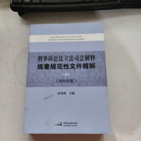 刑事诉讼法立法司法解释规章规范性文件精解(2021年版)