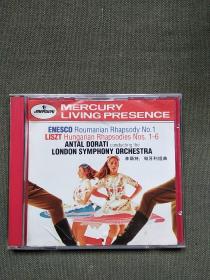 音乐CD 《李斯特：匈牙利组曲》 一碟装 (george enesco -- roumanian rhapsody no. 1,Op. 11等) 已索尼机试听，音质良好