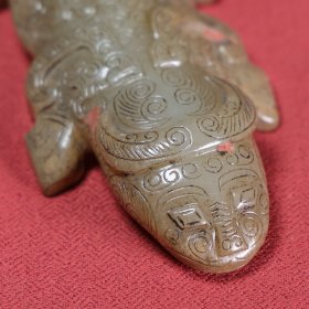 旧藏和田玉壁虎把件