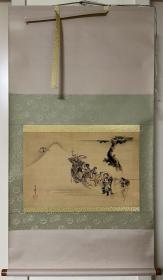 【S7269】日本回流  名家（诸葛北岱，诸葛北斋门人）绢本 立轴国画一幅  年代物 非手绘