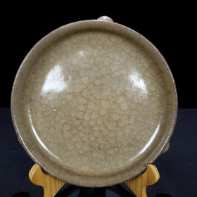 宋官窑冰裂纹三足洗 尺寸高4.6CM直径18CM