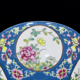 清雍正珐琅彩四季花卉纹高足碗 10/14.8厘米