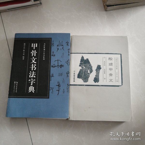 中国古文字导读：殷墟甲骨文，甲骨文书法字典两册合售50元书页里有划线看图下单，