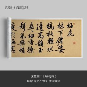 文徵明行书《咏花诗》征真迹高清复制品微喷毛笔字帖临摹手裱新品